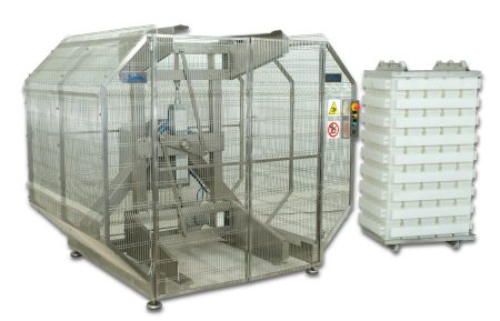 Stacked block mold tipping machine