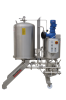 Manually discharged horizontal disk kieselgur filters for fruit juices