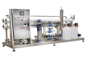 Reverse osmosis for industrial processes or for the industrial production of soft drinks, mineral water and beer